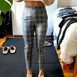 Zara Plaid Skinny Plaid Pants